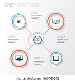 Marketing Icons Set. Collection Of Market Research, Loading Speed, Newsletter And Other Elements. Also Includes Symbols Such As Advertising, Keyword, Comprehensive.