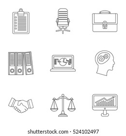 Marketing icons set. Outline illustration of 9 marketing vector icons for web