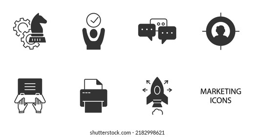 marketing icons set . marketing pack symbol vector elements for infographic web