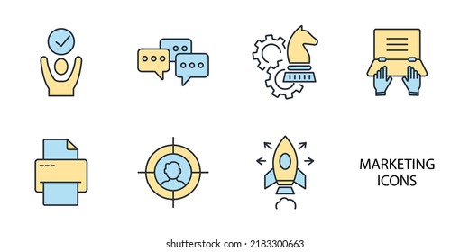 marketing icons set . marketing pack symbol vector elements for infographic web