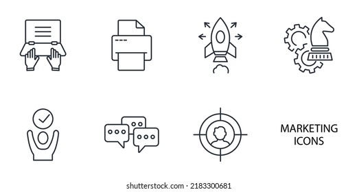 marketing icons set . marketing pack symbol vector elements for infographic web