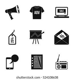 Marketing icons set. Simple illustration of 9 marketing vector icons for web