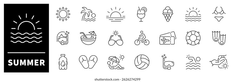 Marketing Icons Set. Marketing vector line icon collection. Content, Search, Strategies, E-commerce, SEO, Marketing related thin line icon collection. Editable stroke