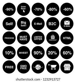 Marketing icons set - vector shopping and sale icons - shopping illustrations collection