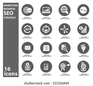 Marketing icons,Circle version,vector