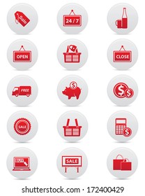 Marketing icons,Red version,vector