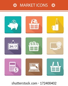 Marketing icons,vintage version,vector
