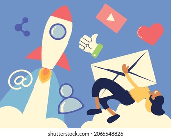 inicio, correo electrónico y uso compartido de ideas de marketing