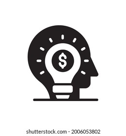 Marketing Idea vector solid icon. Marketing and advertising symbol EPS 10 file