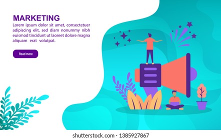 Marketing Illustration Concept Character Template Banner Stock Vector ...