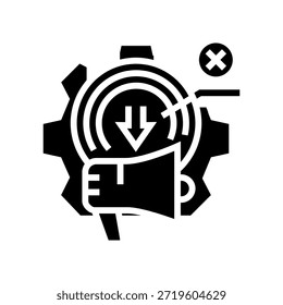 marketing ineffectiveness glyph icon vector. marketing ineffectiveness sign. isolated symbol illustration