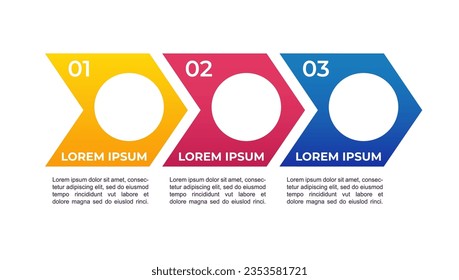 Marketing infographic chart design template. Professional management. Abstract infochart with copy space. Instructional graphics with 3 step sequence. Montserrat Bold, Myriad Regular fonts used