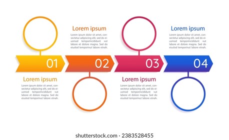 Marketing infographic chart design template. Professional management. Abstract infochart with copy space. Instructional graphics with 4 step sequence. Quicksand Medium, Myriad Regular fonts used