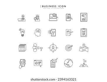 Información de marketing pictograma conjunto de ilustraciones de icono