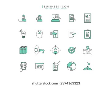 Marketing information pictogram icon material illustration set