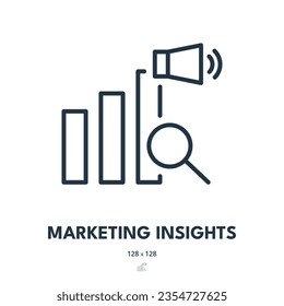 Marketing Insights Icon. Analytics, Promotion, Advertising. Editable Stroke. Simple Vector Icon
