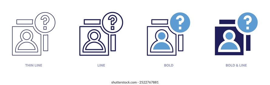 Marketing internship icon in 4 different styles. Thin Line, Line, Bold, and Bold Line. Duotone style. Editable stroke.
