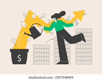 Marketing investment abstract concept vector illustration. Return on marketing investment, advertising campaign budget, promotion expenses, accounting, business plan, ROMI abstract metaphor.