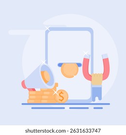 marketing and invitation concept. attract customers to join. marketing to invite people to become customers.