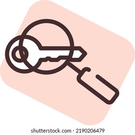 Marketing key search, illustration, vector on a white background.