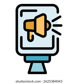 Marketing lightboard icon. Outline Marketing lightboard vector icon for web design isolated on white background color flat