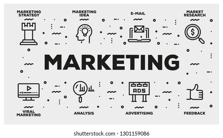 MARKETING LINE ICON SET