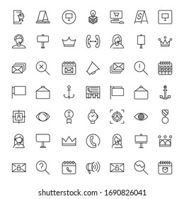 Conjunto de iconos de línea de marketing. Colección de logotipo de esquema negro de alta calidad para conceptos móviles y aplicaciones web. El marco de marketing es de estilo moderno y plano. Ilustración del vector en un fondo blanco