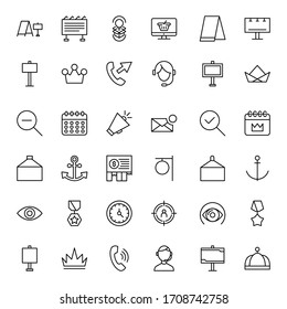 Marketing line icon set. Collection of high quality black outline logo for mobile concepts and web apps. Marketing set in trendy flat style. Vector illustration on a white background