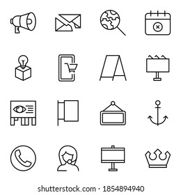 Marketing line icon set. Collection of high quality black outline logo for mobile concepts and web apps. Marketing set in trendy flat style. Vector illustration on a white background