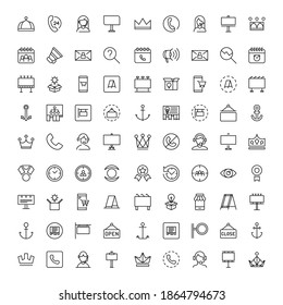 Marketing line icon set. Collection of high quality black outline logo for mobile concepts and web apps. Marketing set in trendy flat style. Vector illustration on a white background