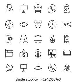 Marketing line icon set. Collection of high quality black outline logo for mobile concepts and web apps. Marketing set in trendy flat style. Vector illustration on a white background