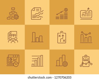 Marketing line icon set. Strategy, project, team. Analysis concept. Can be used for topics like finance management, teamwork, planning