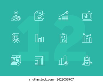 Marketing line icon set. Strategy, project, team. Analysis concept. Can be used for topics like finance management, teamwork, planning