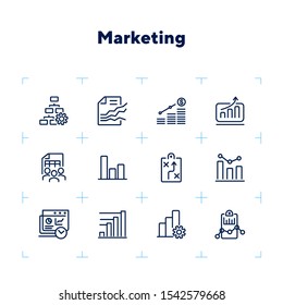 Marketing line icon set. Strategy, project, team. Analysis concept. Can be used for topics like finance management, teamwork, planning