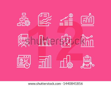 Marketing line icon set. Strategy, project, team. Analysis concept. Can be used for topics like finance management, teamwork, planning