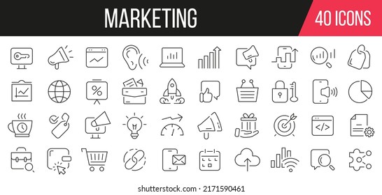 Marketing line icons collection. Set of simple icons. Vector illustration