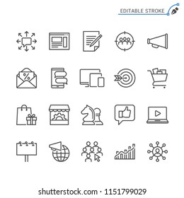 Marketing line icons. Editable stroke. Pixel perfect.