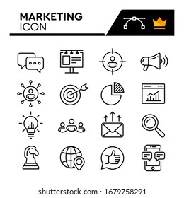 Marketing Line Icons Set. Editable Stroke