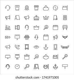 Marketing line icons set. Stroke vector elements for trendy design. Simple pictograms for mobile concept and web apps. Vector line icons isolated on a white background. 