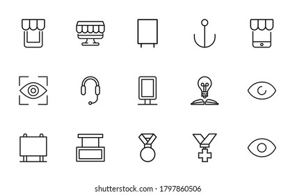 Marketing line icons set. Stroke vector elements for trendy design. Simple pictograms for mobile concept and web apps. Vector line icons isolated on a white background.