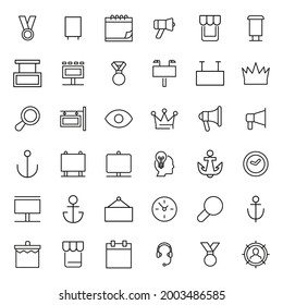 Marketing line icons set. Stroke vector elements for trendy design. Simple pictograms for mobile concept and web apps. Vector line icons isolated on a white background.