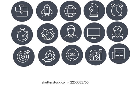 Diseño vectorial de iconos de línea de marketing