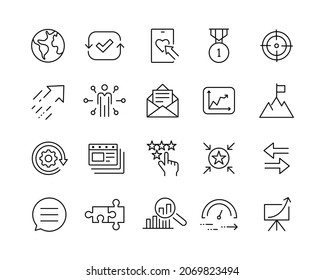 Marketing Line Icons - Vector Line. Editable Stroke. Vector Graphic