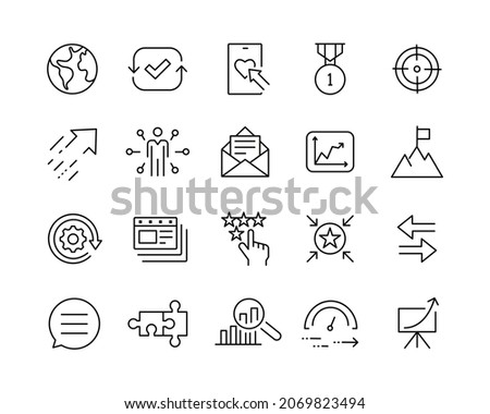 Marketing Line Icons - Vector Line. Editable Stroke. Vector Graphic