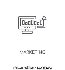 Marketing linear icon. Marketing concept stroke symbol design. Thin graphic elements vector illustration, outline pattern on a white background, eps 10.