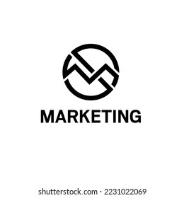 Logo de marketing - plantilla de diseño del logotipo de MS