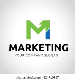 Marketing Logo,M letter Logo,Vector Logo Template