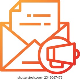 Marketing Mail Gradient Symbol - Einzelsymbol, Vektorgrafik