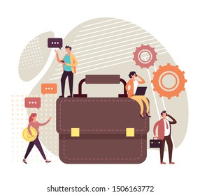 Marketing management concept. Vector flat graphic design illustration