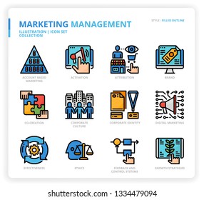 Marketing Management Icon Set: vector de stock (libre de regalías ...